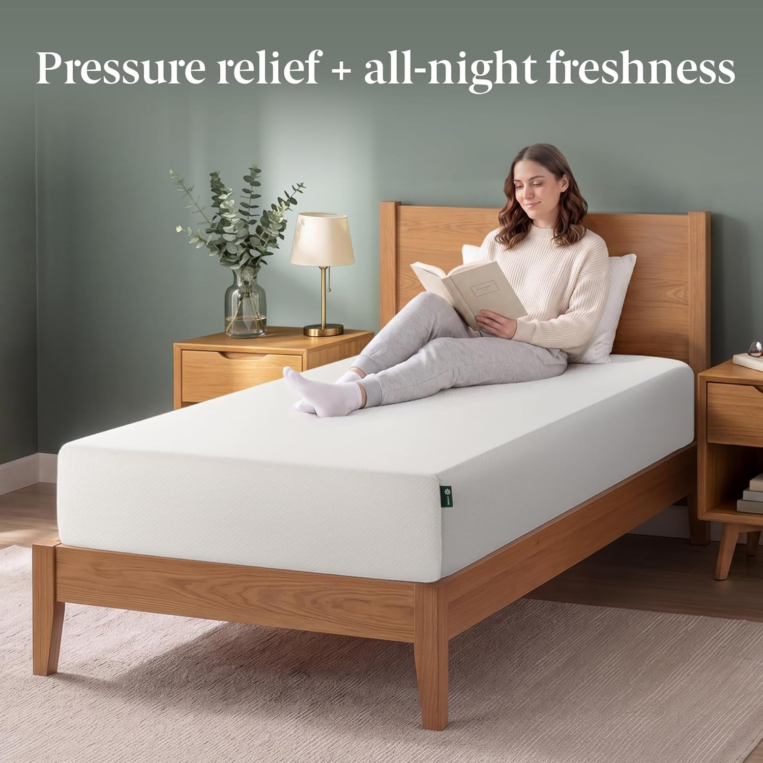 Zinus Green Tea Memory Foam Mattress 10 Inch, Pressure-Relieving Comfort & Full-