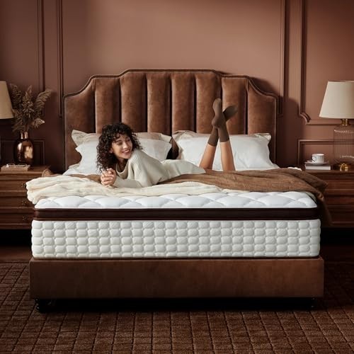 12″ King Hybrid Mattress – Pocketed Coils & Memory Foam, CertiPUR-US Certified,