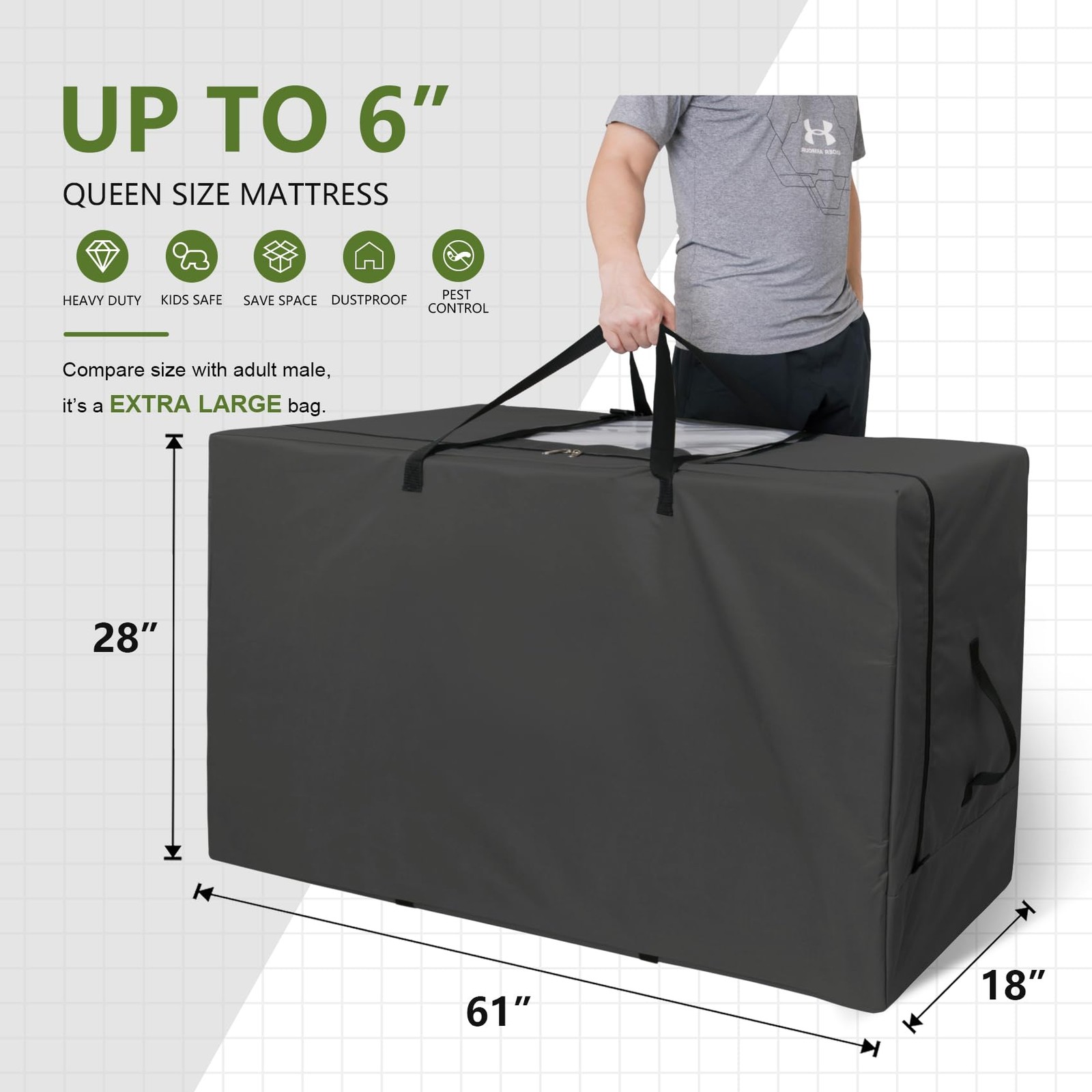 Folding Mattress Storage Bag – Heavy Duty Carry Case for Tri-Fold Guest Bed (…