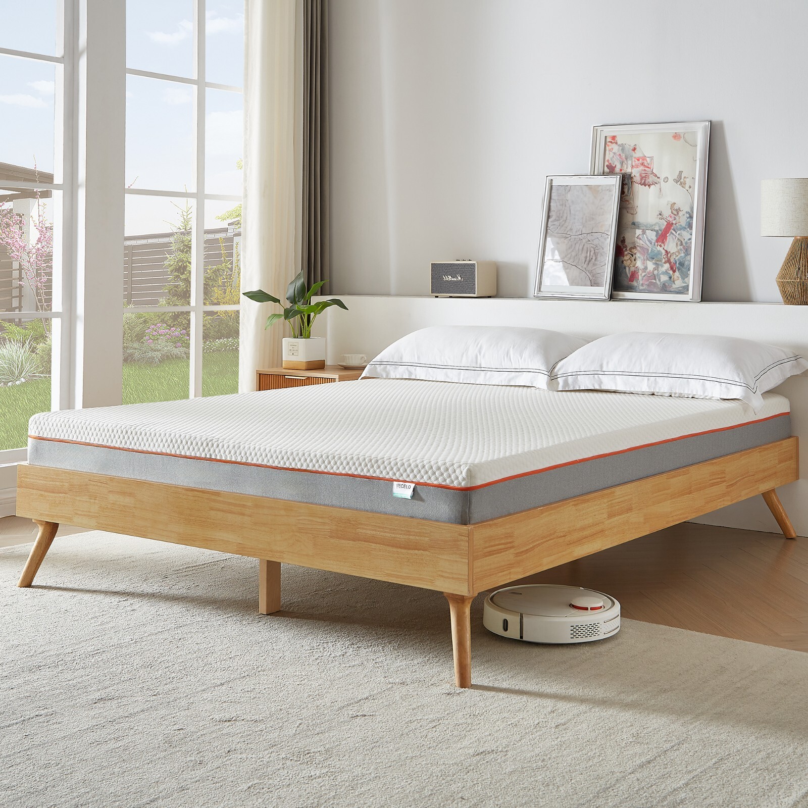 VECELO 8 Inch Mattress Charcoal Infused Memory Foam Medium Firm Pressure Relieve