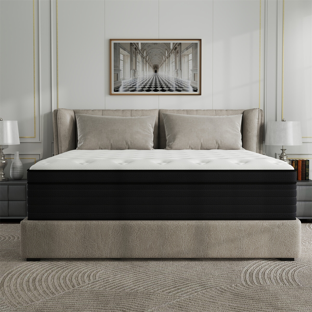10″12″14″ Hybrid Mattress In A Box Memory Foam Spring Twin Full Queen King Size