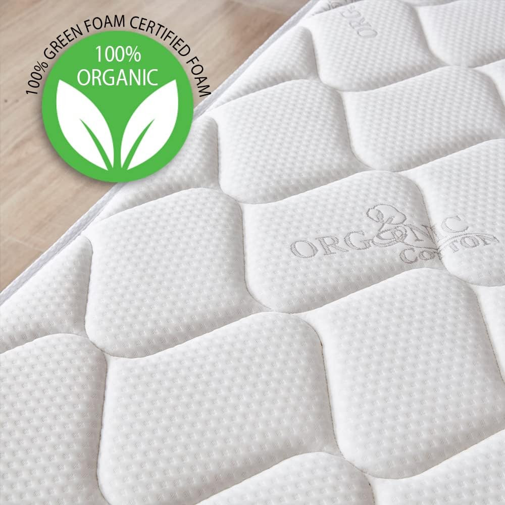 Twin Size Mattress – 10 Inch Cool Memory Foam & Spring Hybrid Mattress with Brea