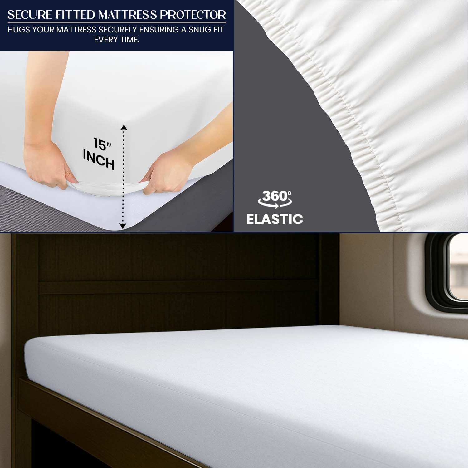 SGI bedding Waterproof RV Bunk Cot Bed 42X80″ Truck Sleeper, 01 – White