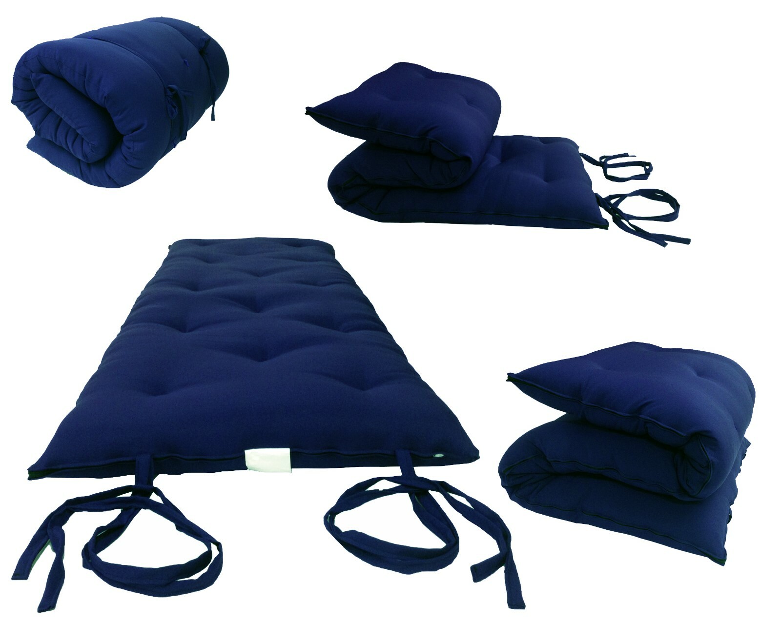 Floor Rolling Futon Mattresses, Sleeper Bedding Mats 3x27x80, Navy Blue