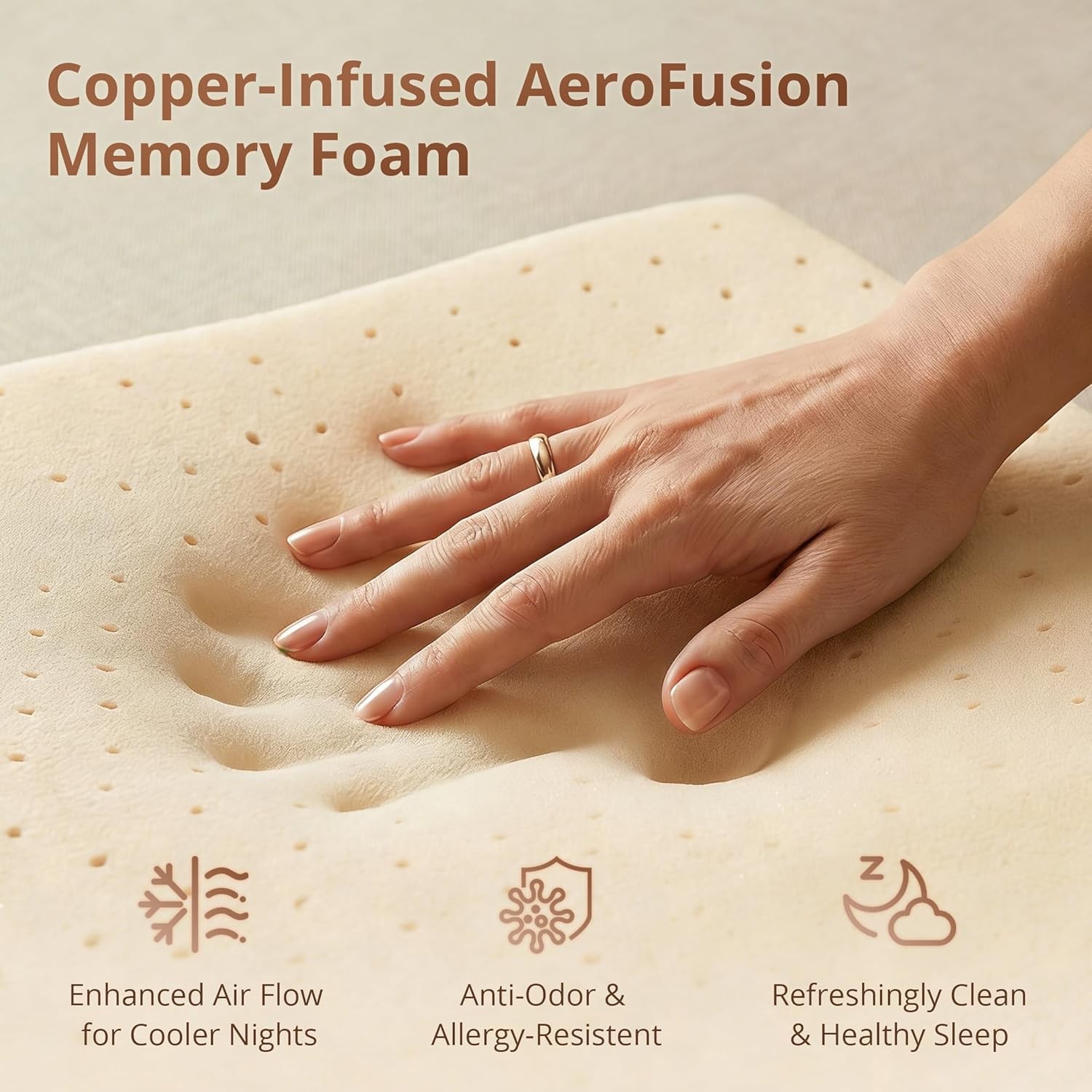 Queen Size 14 Inch Cooling Copper Gel Memory Foam Mattress – Fiberglass Free