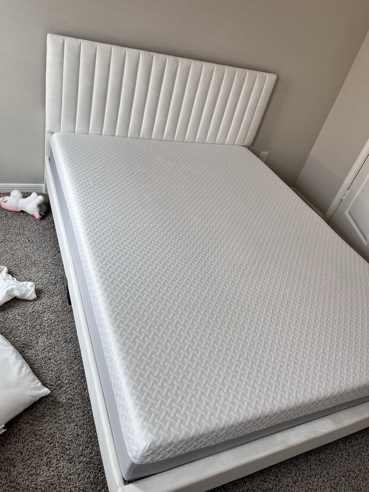 Queen Bed Set with headboard! Used One Week Only! No Stains!