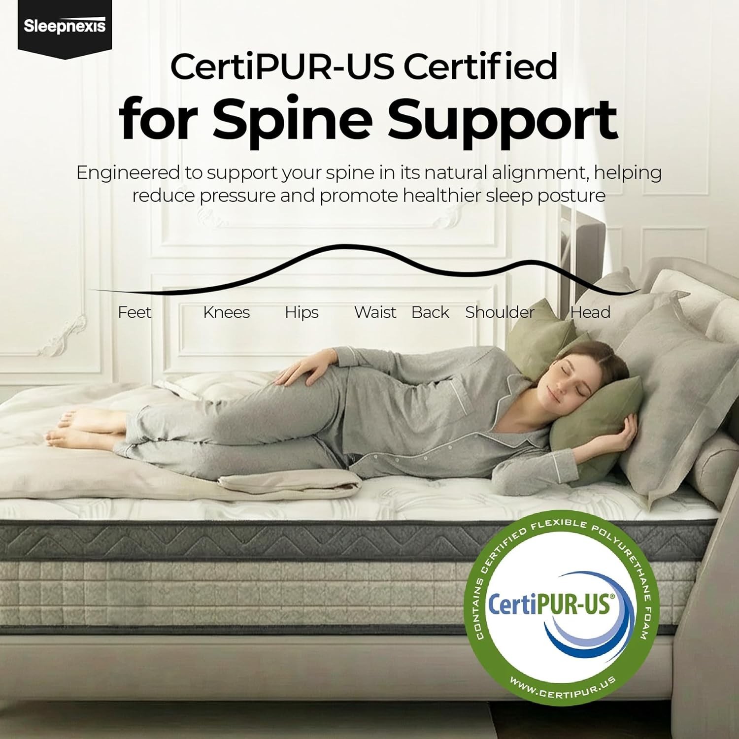 Sleepnexis Full Mattress 10″/12″ Hybrid Gel Memory Foam Pocket Coil Medium Firm