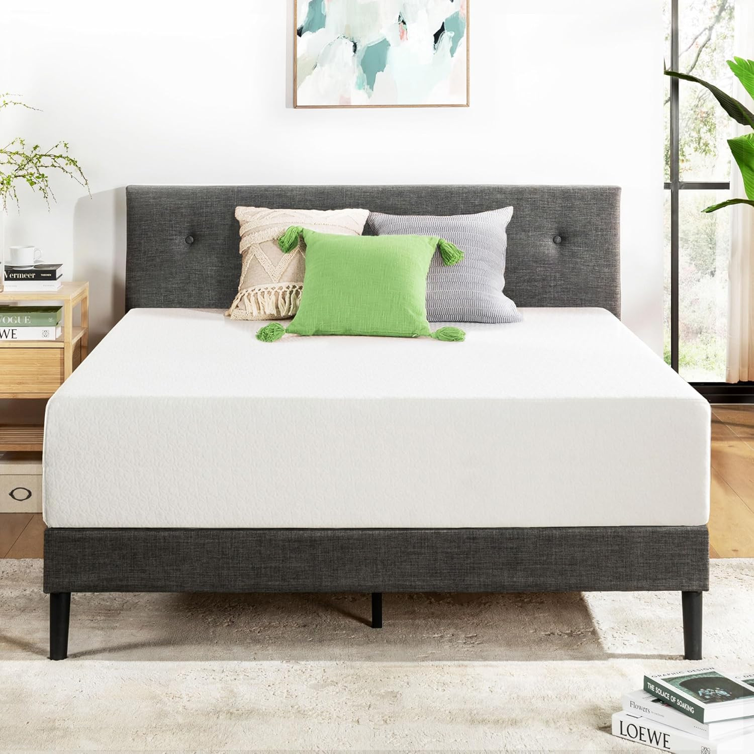 Best Price Mattress 12 Inch Twin Mattress Bed-In-A-Box, Green Tea Memory Foam, W