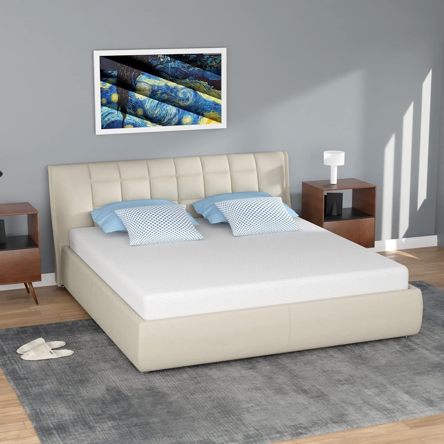 Medium Firm Gel Memory Foam Queen Mattress – 5 Inch, Cooling & Removable Cover