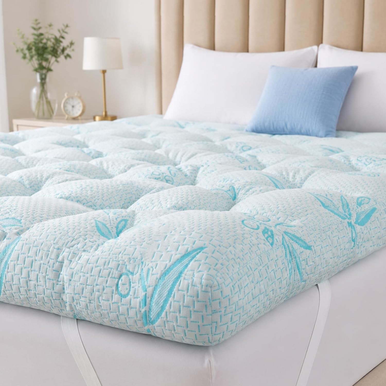 4-5 Inch Mattress Topper Queen Size, 2100 GSM Pillow Top