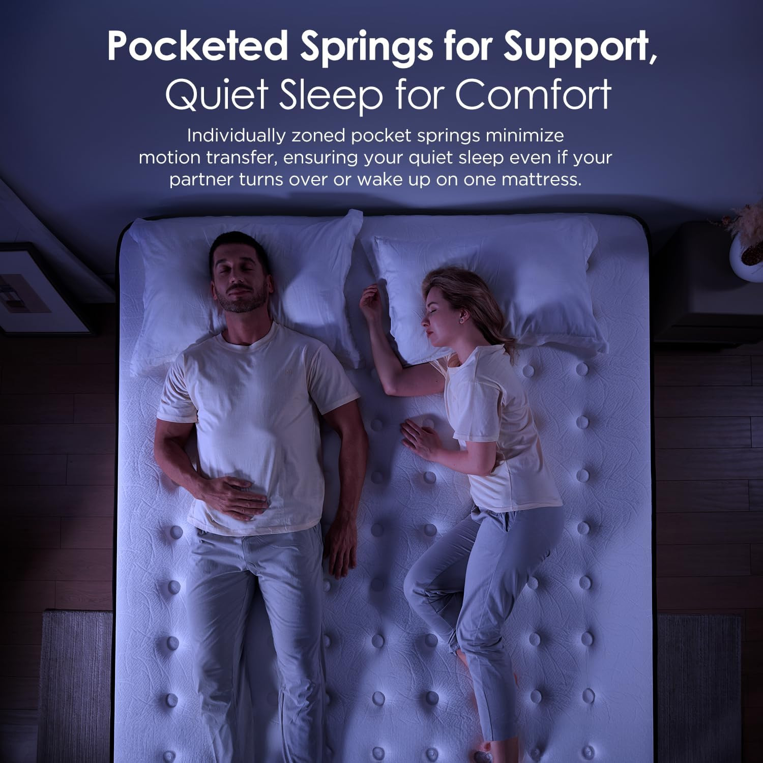 12″ King Hybrid Mattress – Medium Firm, Memory Foam & Pocket Springs, CertiPUR-U
