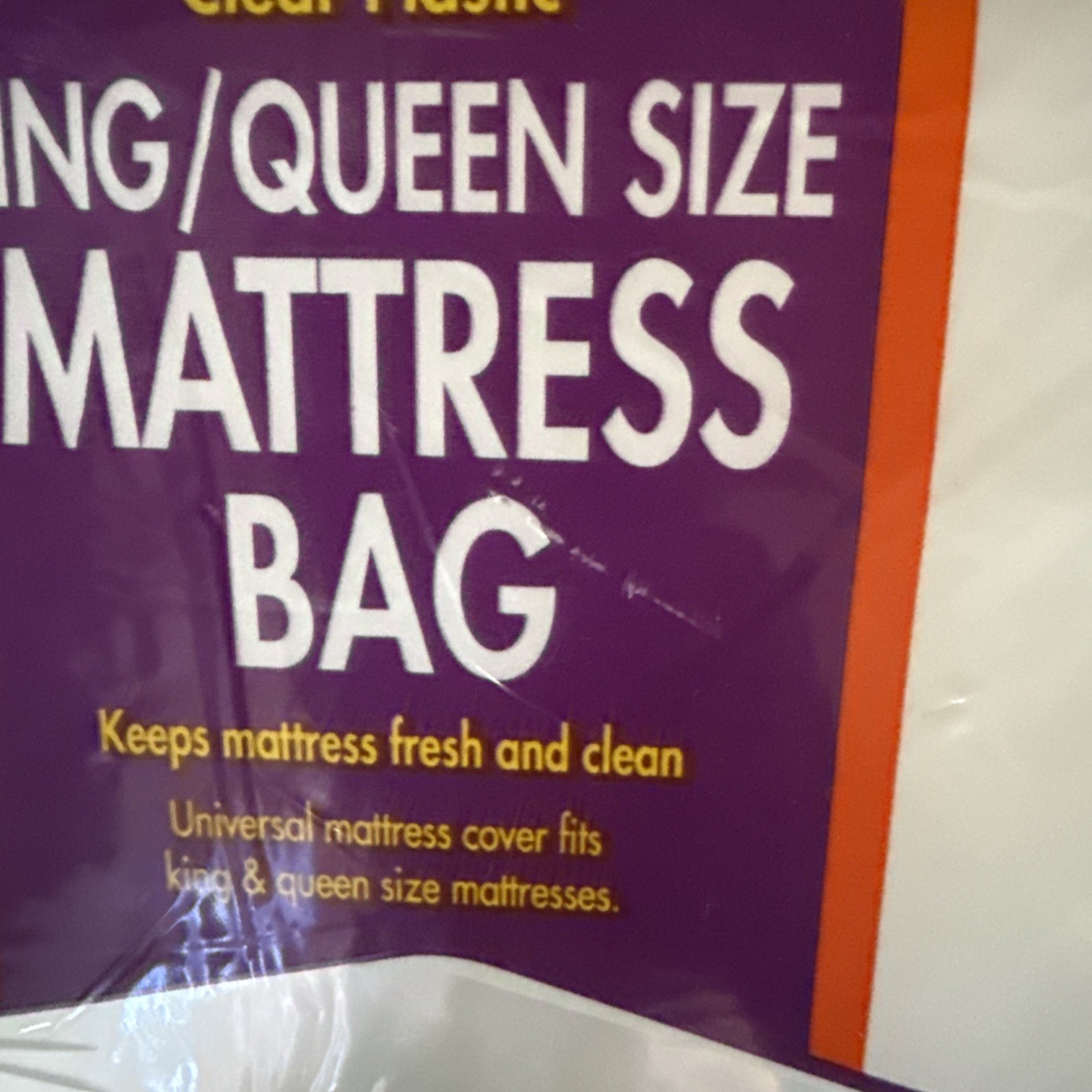 Super Heavy Duty Clear Plastic King/ Queen Size Mattress Bag – #MKQB New Sealed