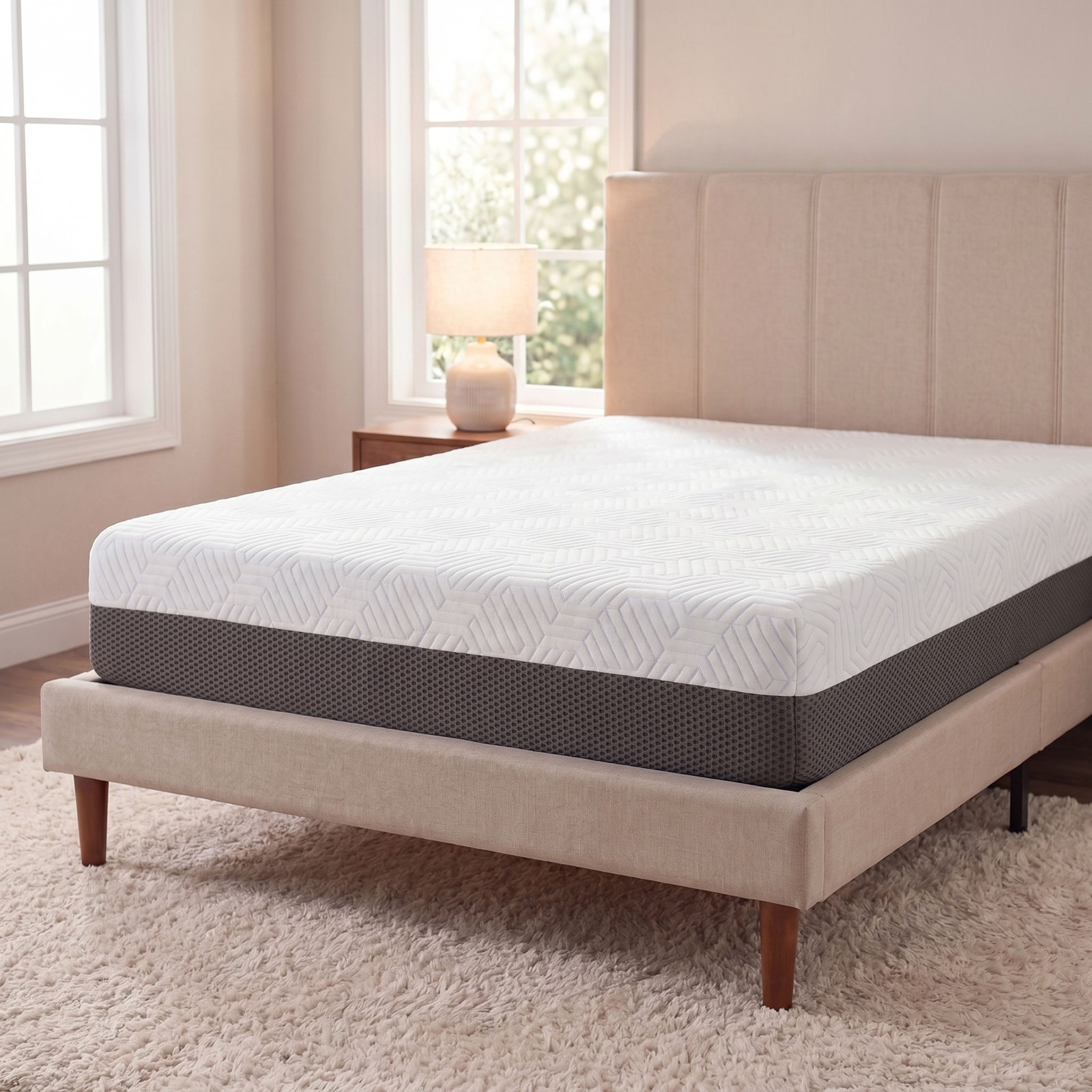 8″ Queen Firm Gel Memory Foam Mattress with Cooling Cover