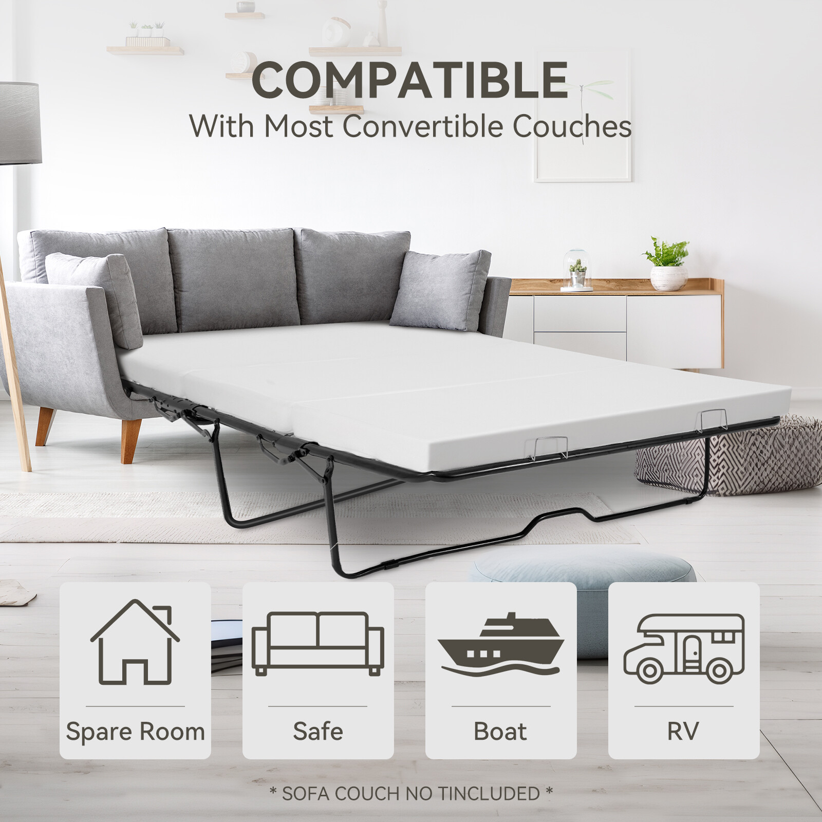 Sofa Bed Replacement Foldable Mattress filled Memory Foam for Sofa couch Beds