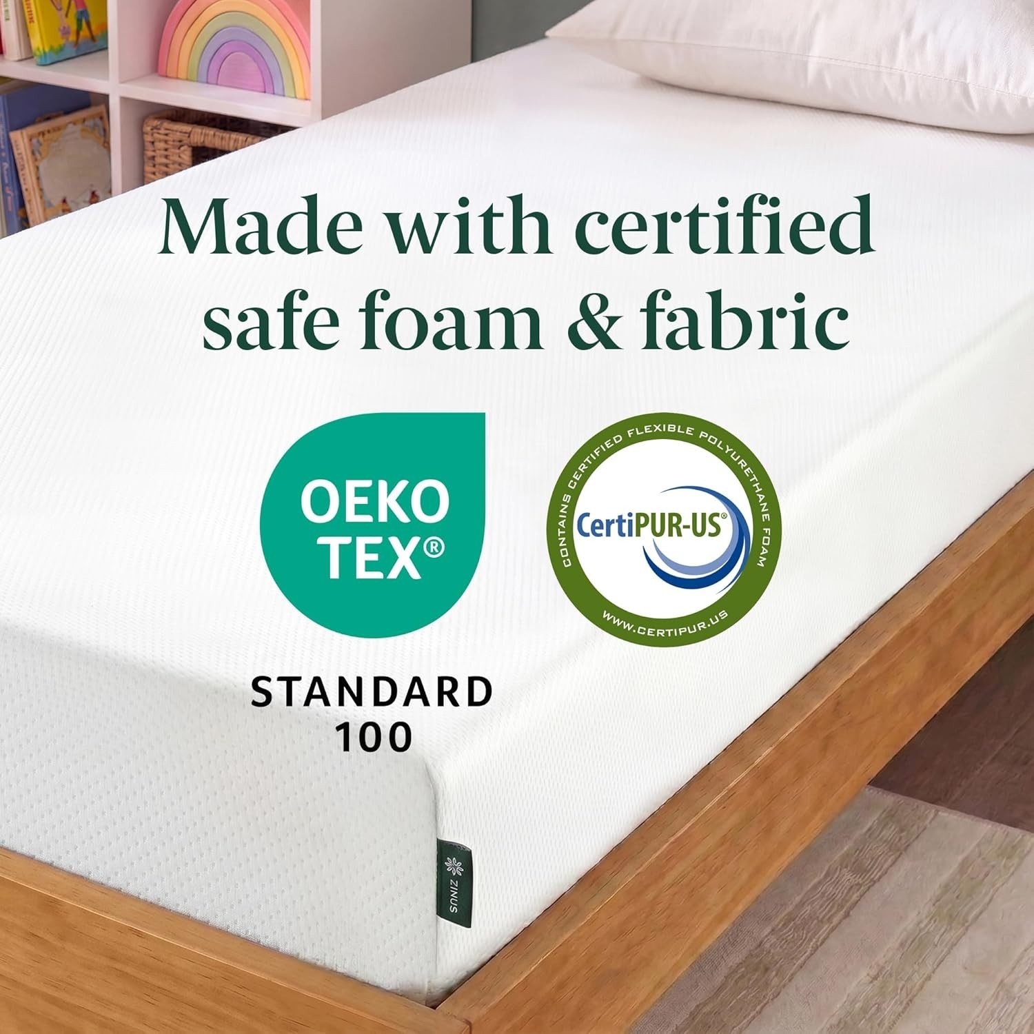 5 Inch Twin Green Tea Memory Foam Mattress [New Version], Fiberglass Free, Me…