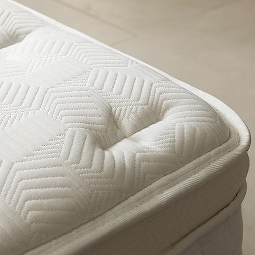 ZINUS 12″ EURO TOP POCKET SPRING HYBRID, MSHEBT-12Q – WHITE QUEEN