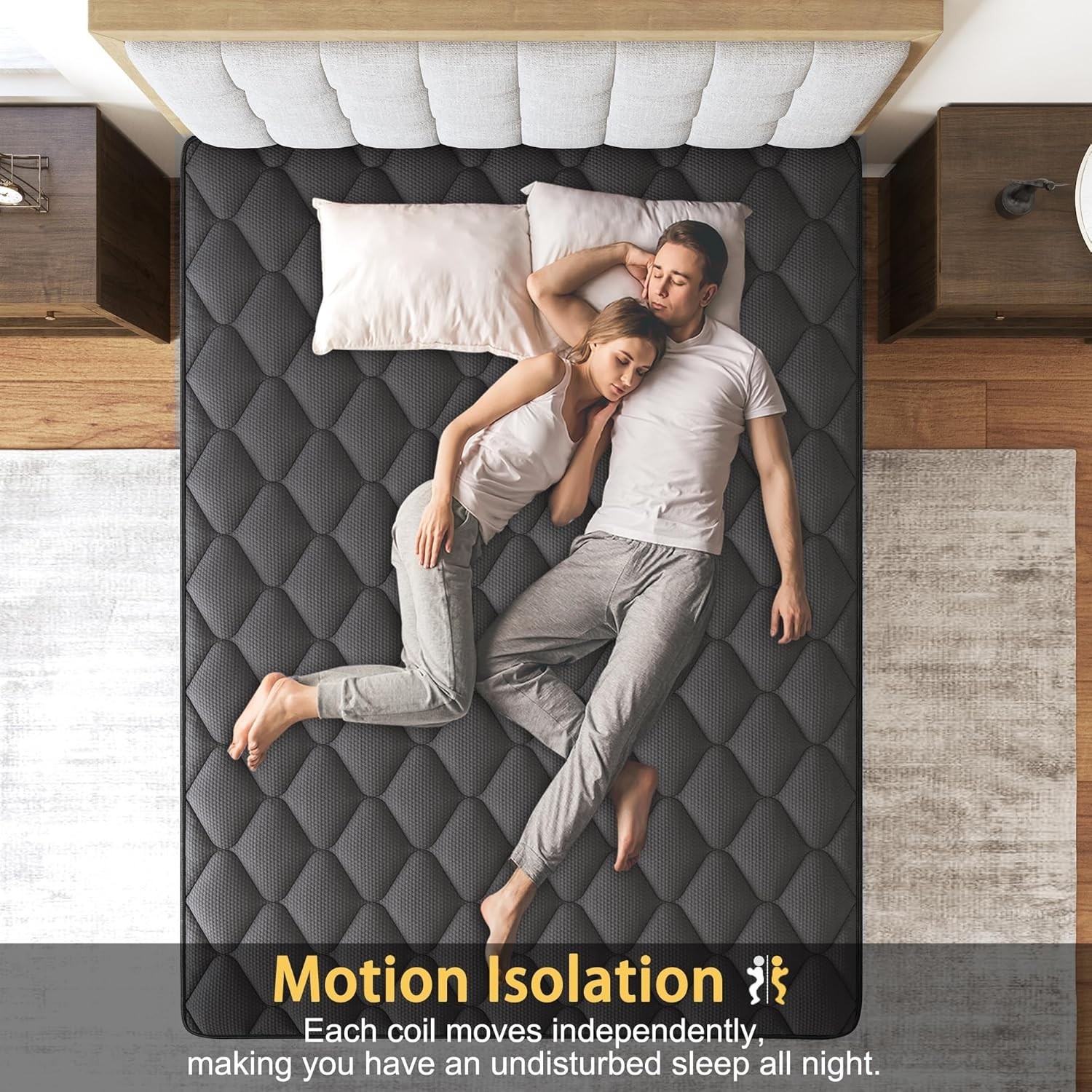 14 Inch Twin Euro Top Hybrid Mattress with 100 Night Trial & 10-