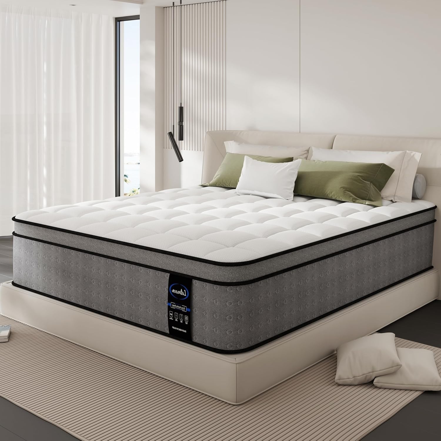King Size Mattress (High-End Upgraded) Hotel-Level Luxury 16 Inch Hybrid King Ma
