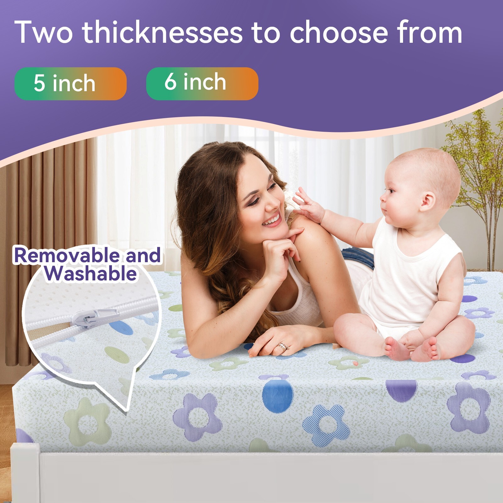 KBQ Gel Memory Foam Medium-Firm Mattress for Pressure Relief Twin Txl Full Queen