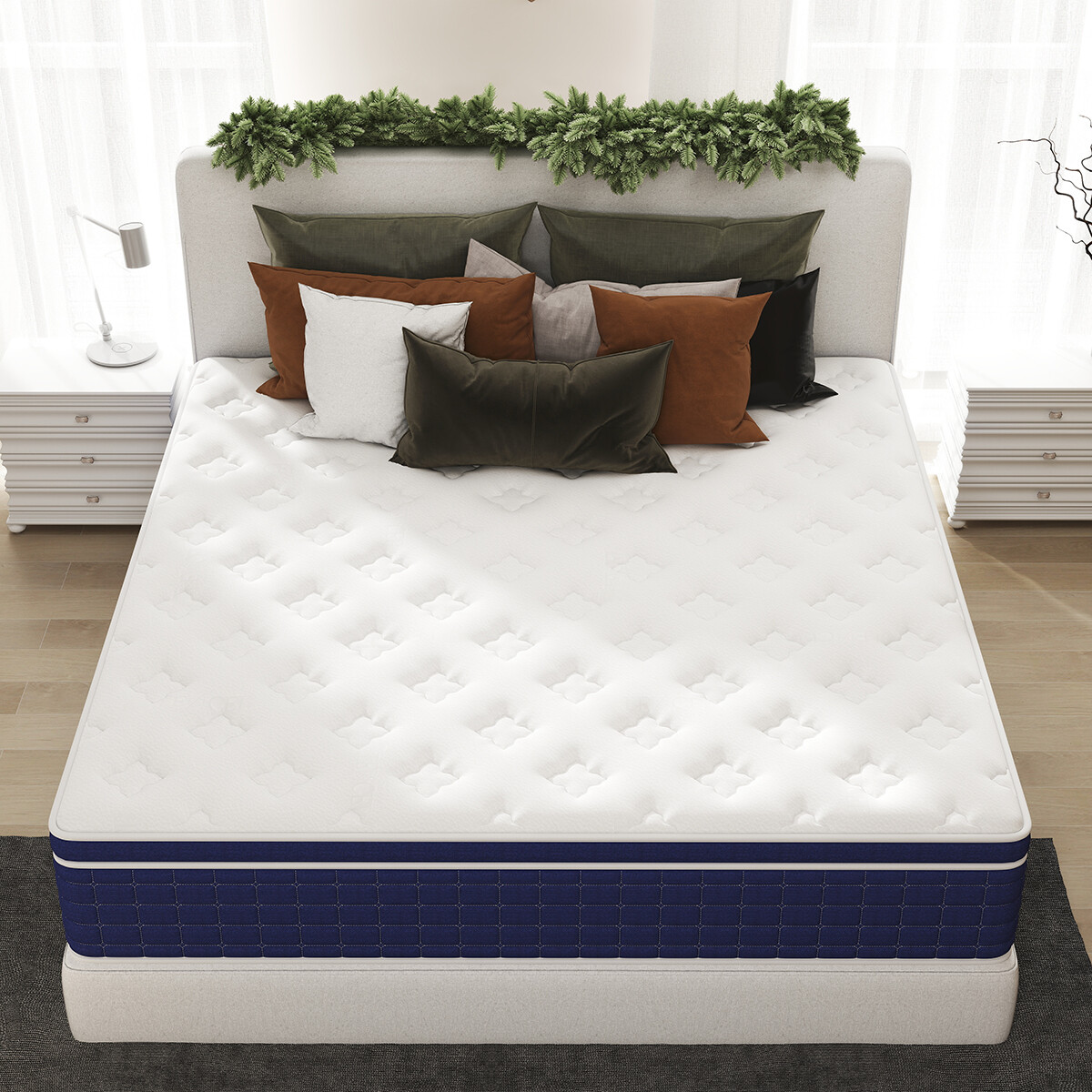 12″ 14″ Twin Full Queen King Size Mattress Hybrid Innerspring Foam Bed in a Box