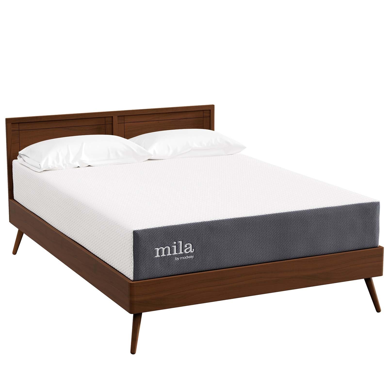 Modway Mila 10″ Full Modern Style Memory Foam Mattress in Gray Finish