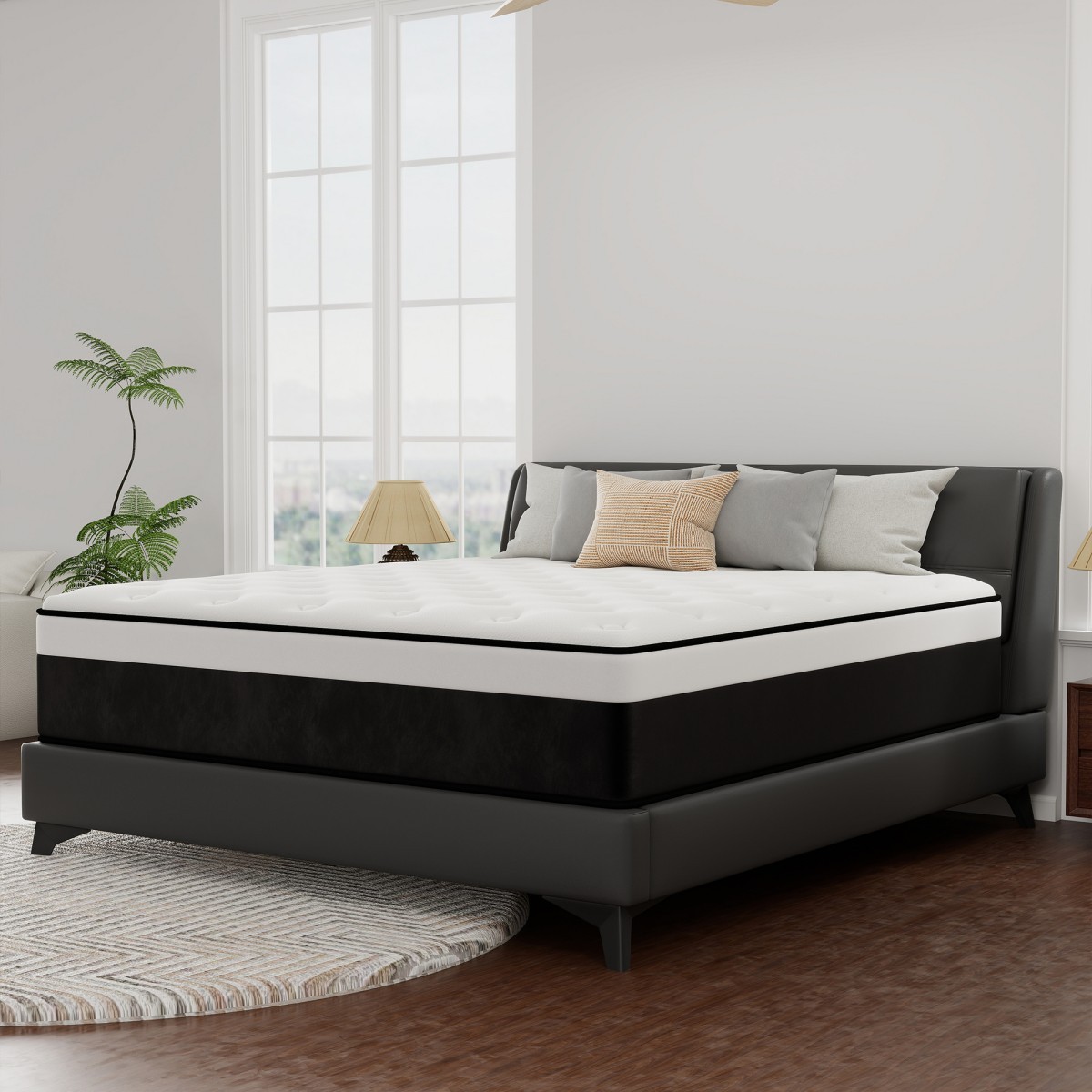 12 Inch Queen Size Mattress Gel Memory Foam Pocket Spring Hybrid Medium Firm Bed