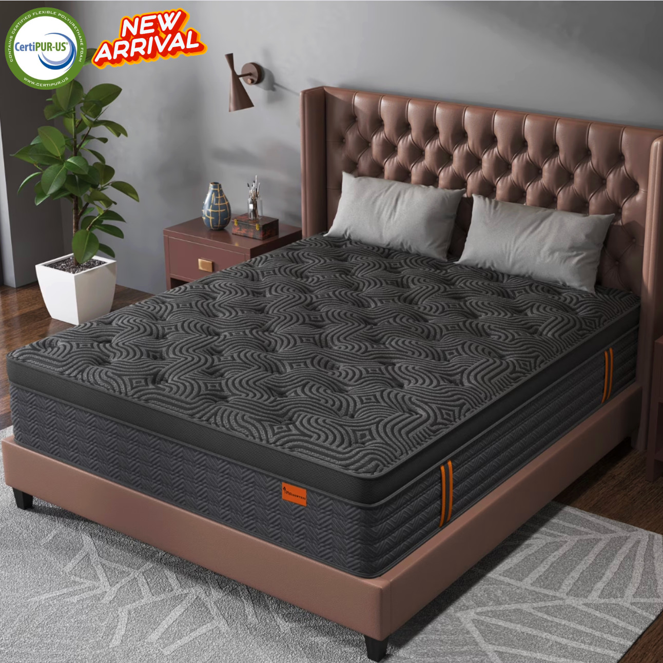 14″ Colchones Queen Size 14 Pulgadas Espuma Memory Foam Innerspring Mattress