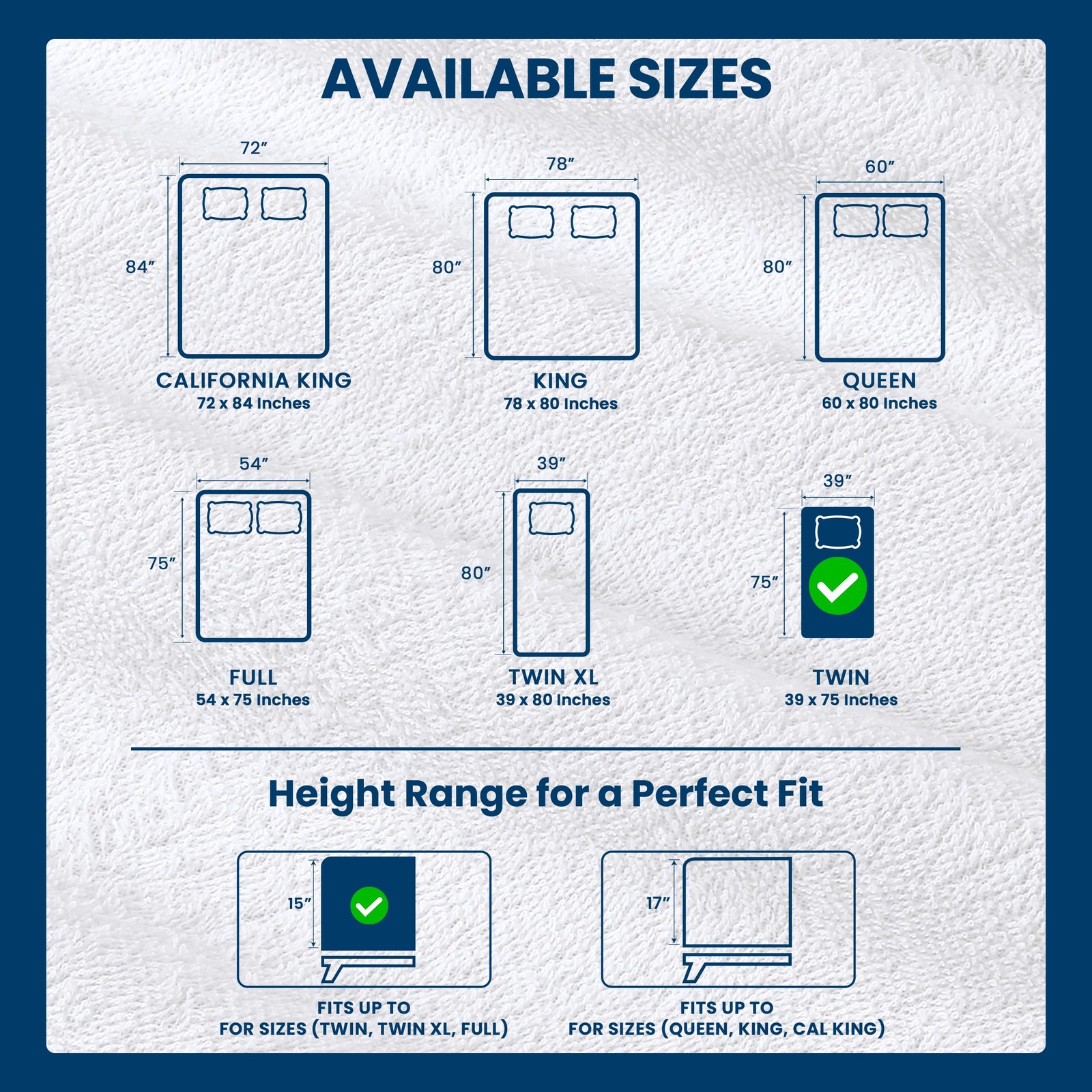 Twin Size Mattress Protector Waterproof, Premium 200 GSM Terry Twin, White