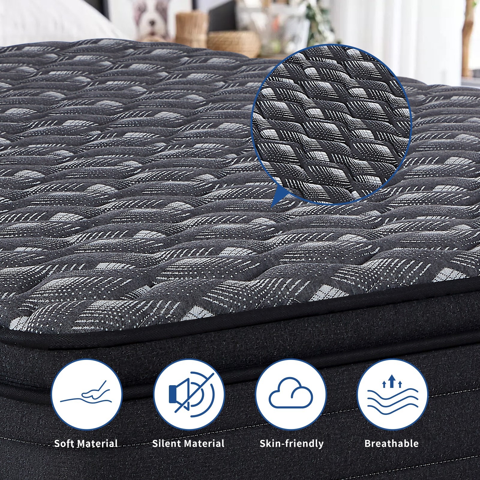10″ 12″ Twin Full Queen King Mattress Gel Memory Foam Hybrid Spring Bed In a Box