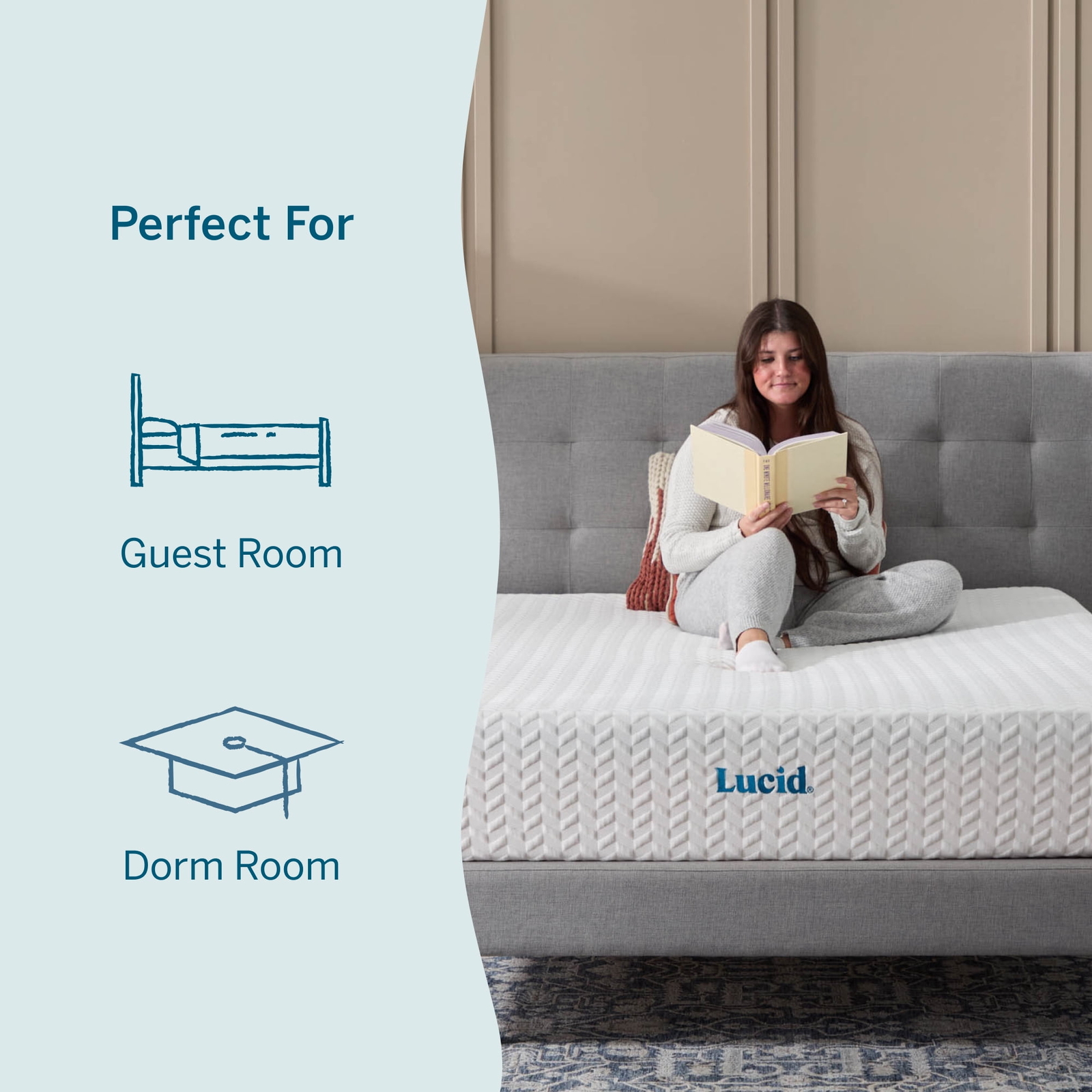 Lucid Refresh 10″ Dual-Layer Gel Memory Foam Mattress Firm Cooling Bed in a Box