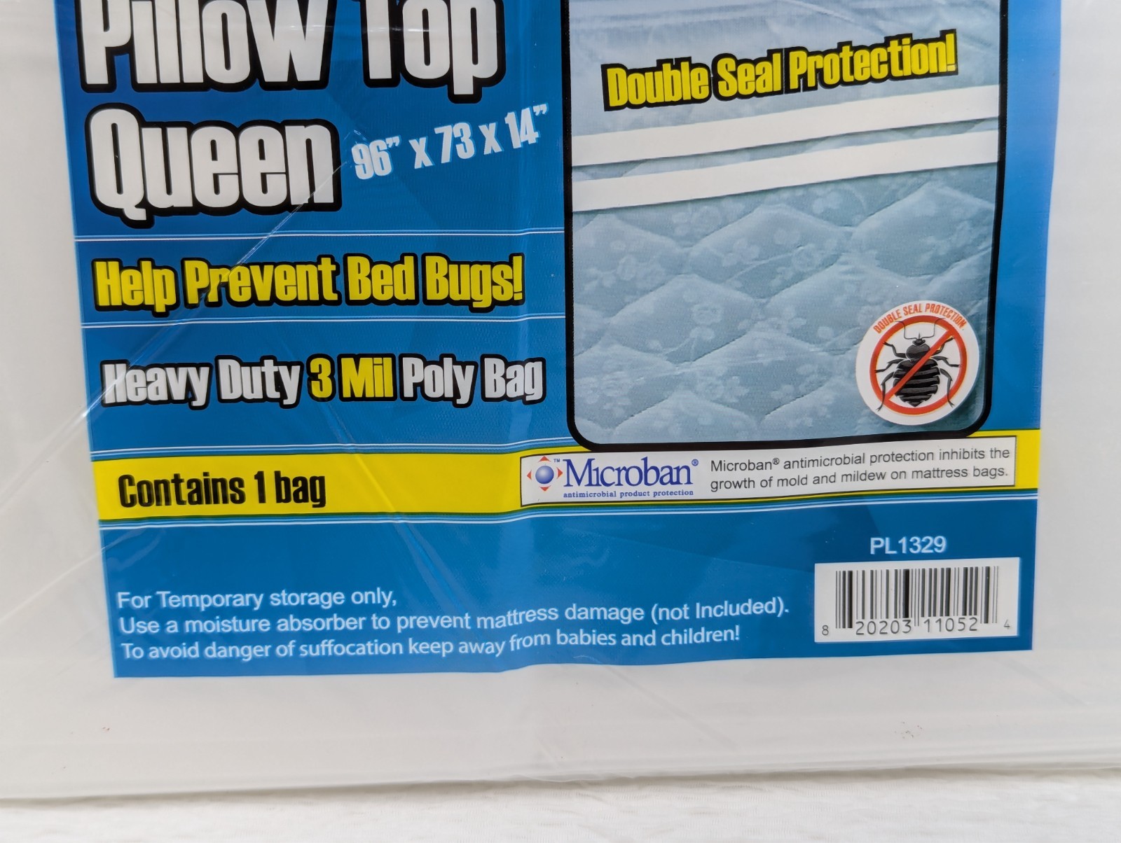 ProSeries – Sealable Mattress Bag – Pillow Top Queen Heavy Duty 3 Mil – 2 Pack