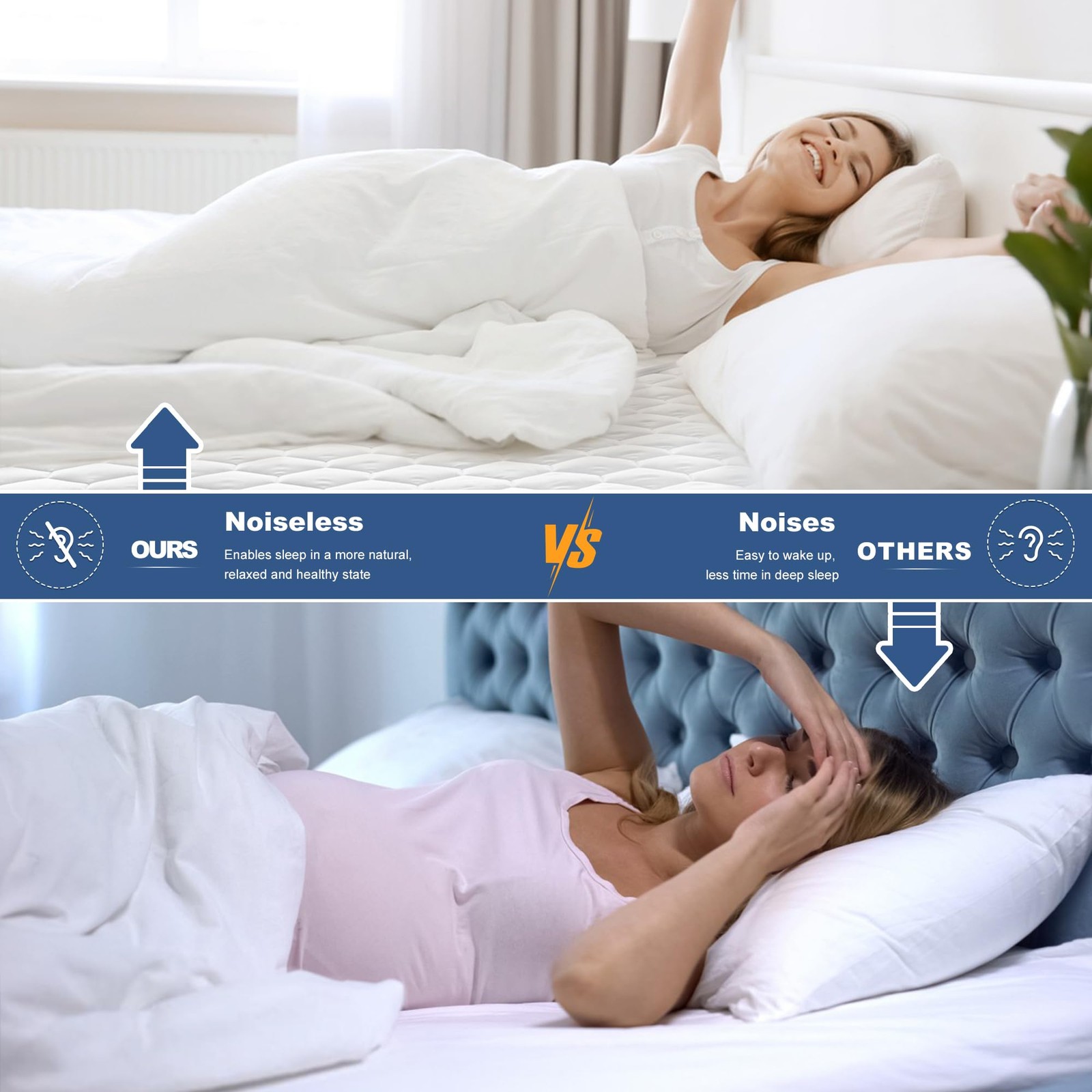 GRT California King Mattress Protector Waterproof, King, White