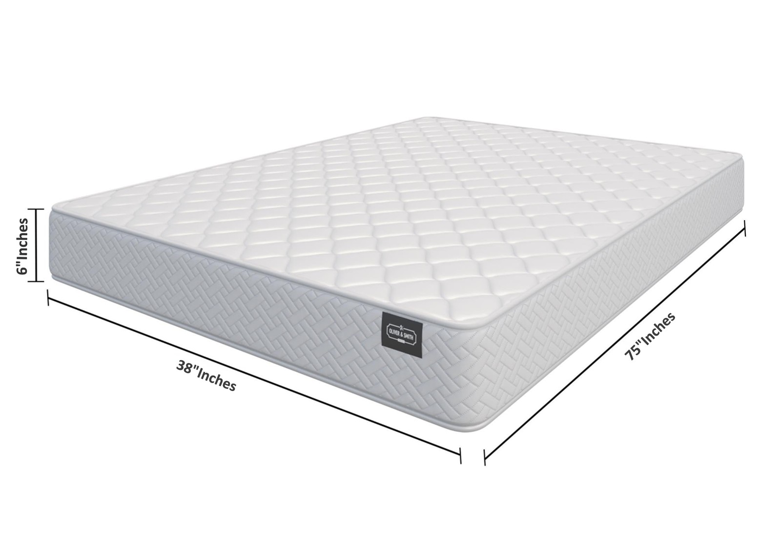 Home Life 3260Twin Polyester Mattress, Twin, Firm, White