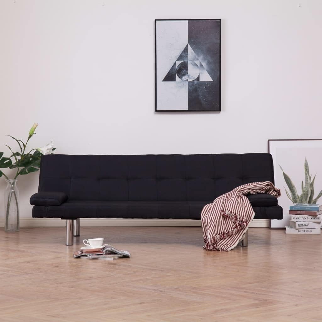 Convertible Sofa Bed, Modern 3-Seater Couch with Natural Wooden Fre,