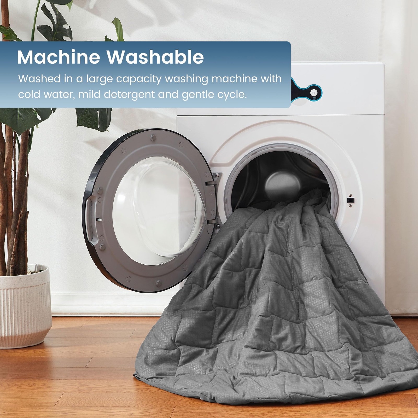SLEEP ZONE Waterproof Mattress Protector Pad King Machine King, Gray