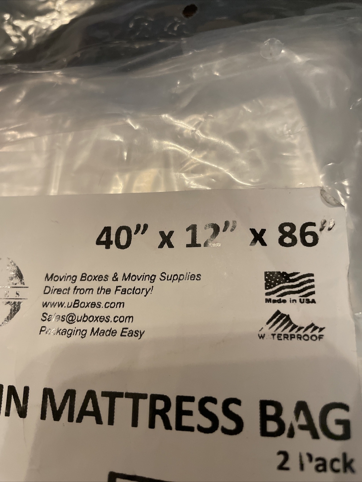Uboxes Twin Size Mattress Covers, 40″ x 12″ x 86″, Cover, Clear 2 Pack