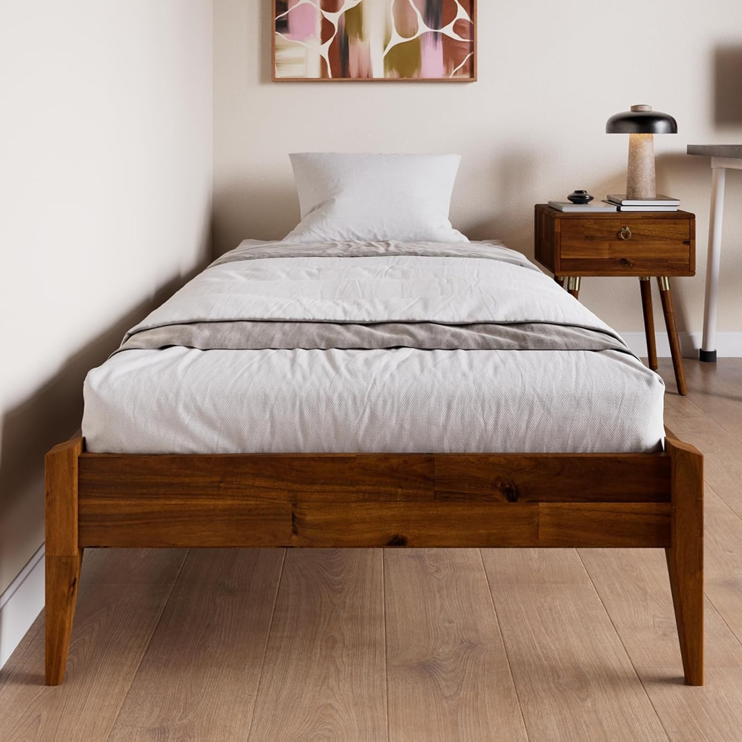 Dinkee 15″ Solid Wood Platform Bed Fre Without Headboard – Japanese