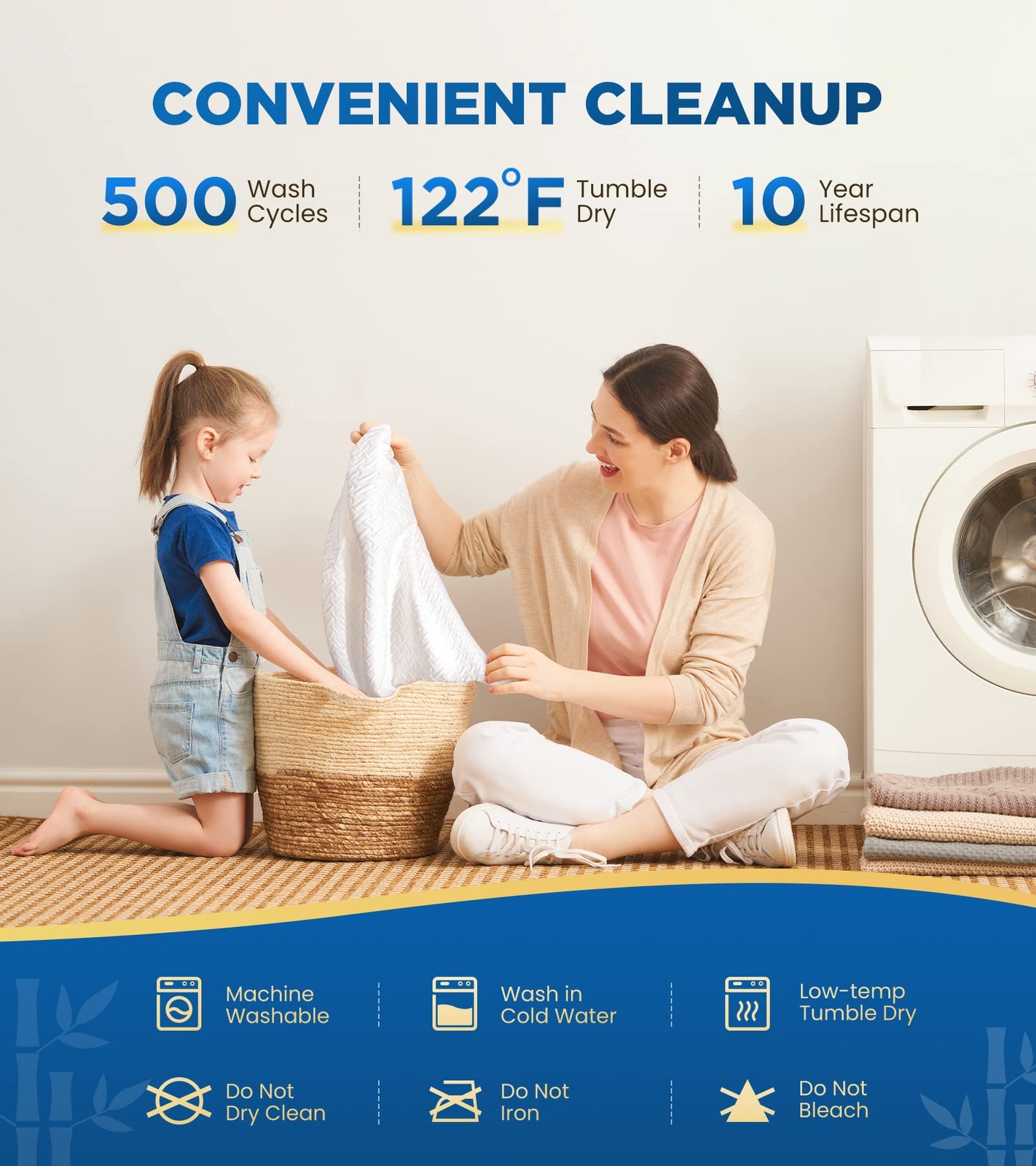 Premium 100% Waterproof King Mattress Protector Breathable King, White