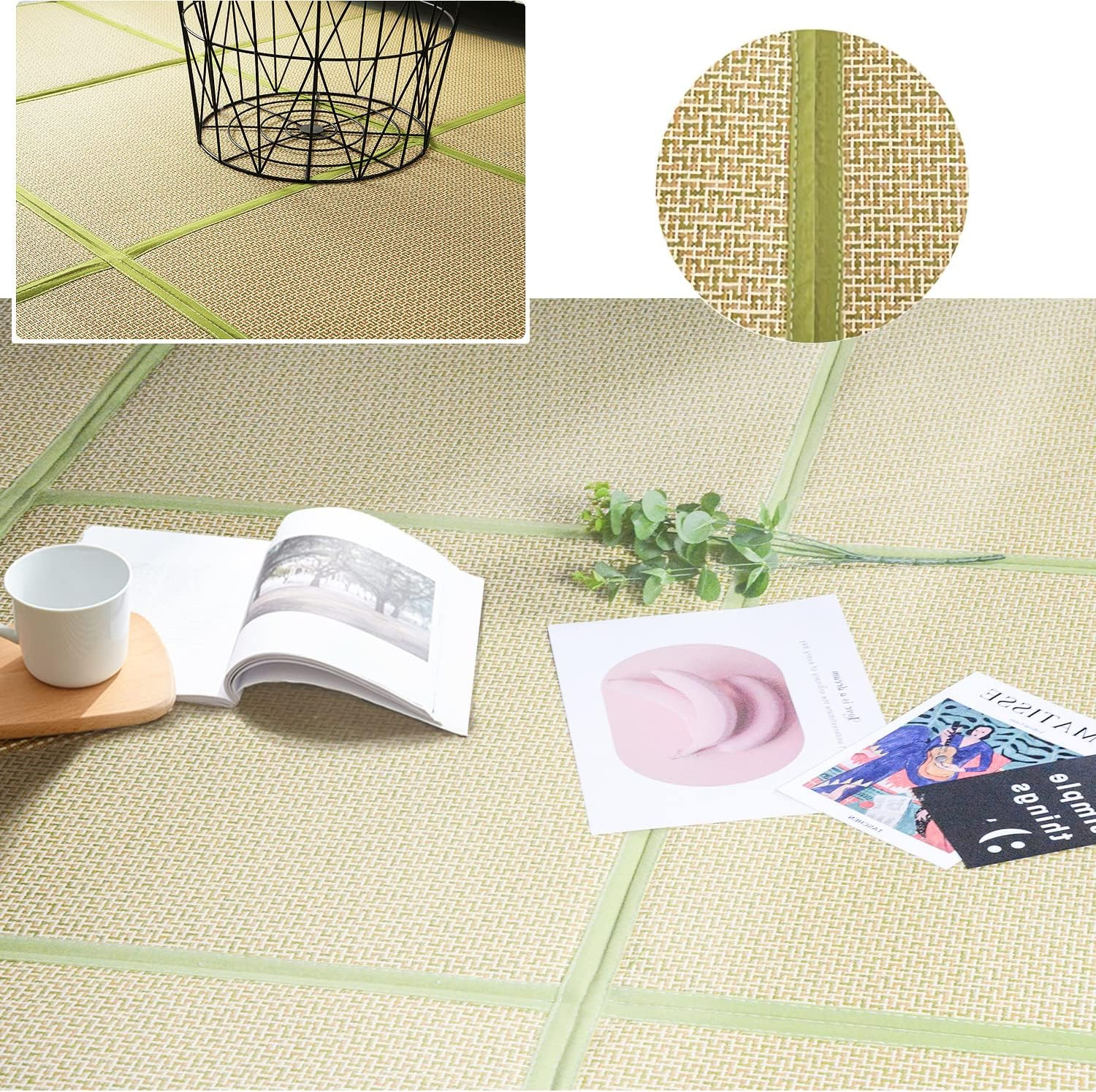 71” Green Igusa Tatami Mat – Non-Slip Breathable Memory Foam Mattress