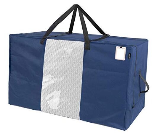 Folding Mattress Storage Bag – Durable Carry Fits Up to 6” Queen Mattress Navy