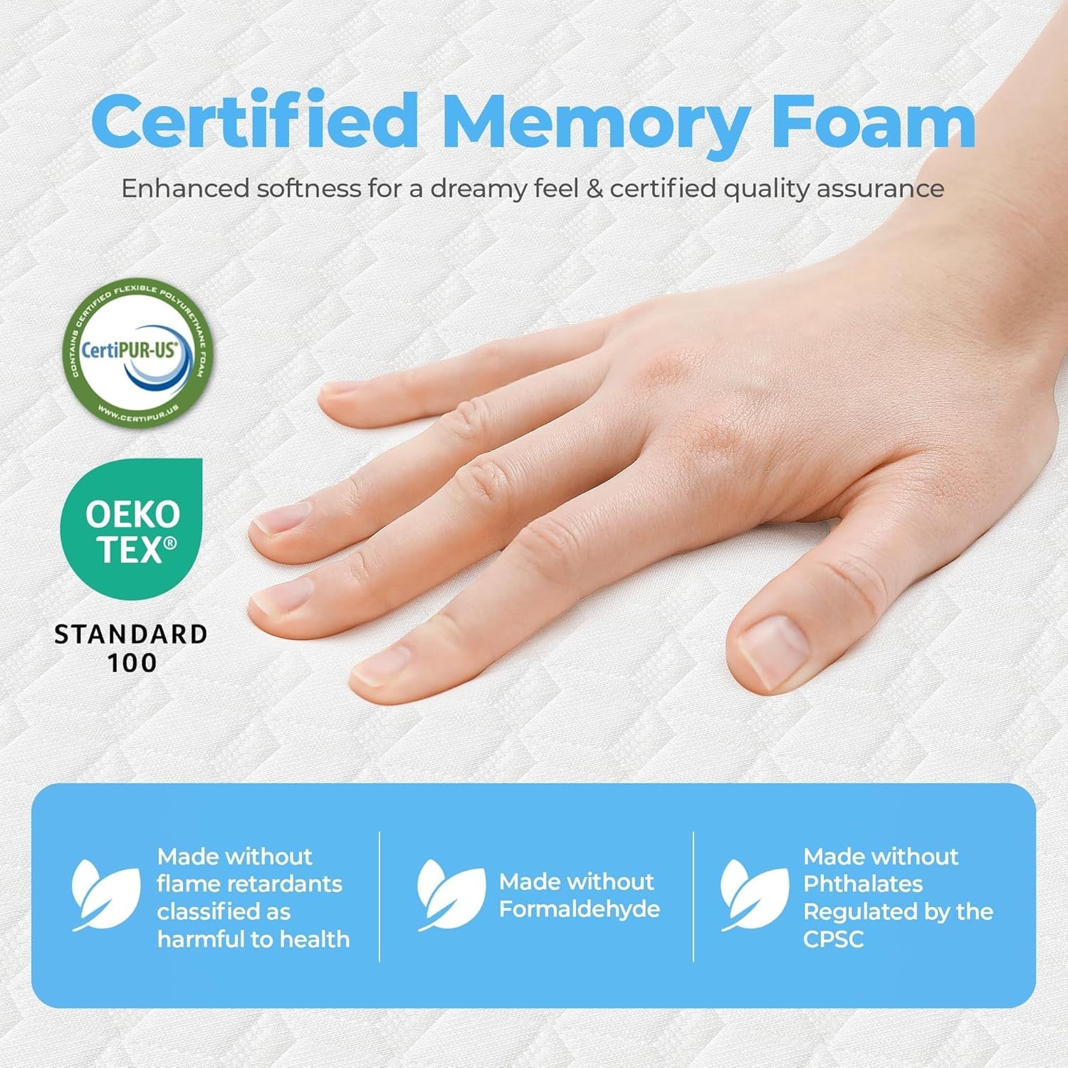 Twin Mattress 8 Inch Gel Memory Foam Medium Firm Cooling CertiPUR Foam