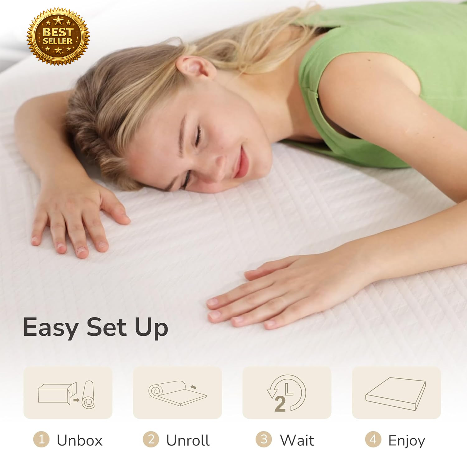 10 Inch Green Tea Memory Foam Mattress Gel Cooling Medium RV Bed Fiberglass Free