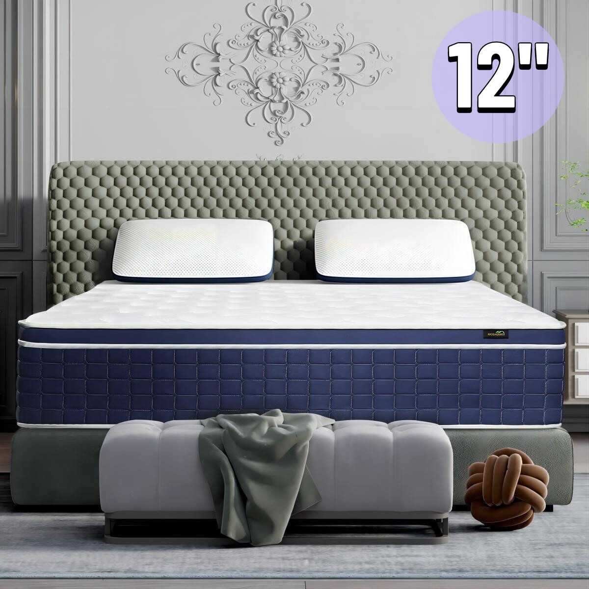 12″ Pocket Spring Mattress Twin Full Queen King Size Hybrid Mattresses Furniture