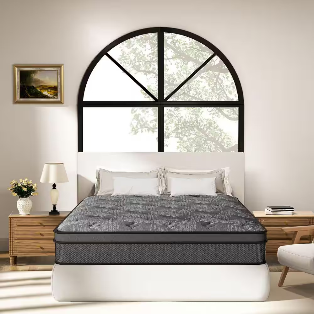King Size 14 In. Firm Hybrid Innerspring Mattress with Gel Memory Foam, Motion I