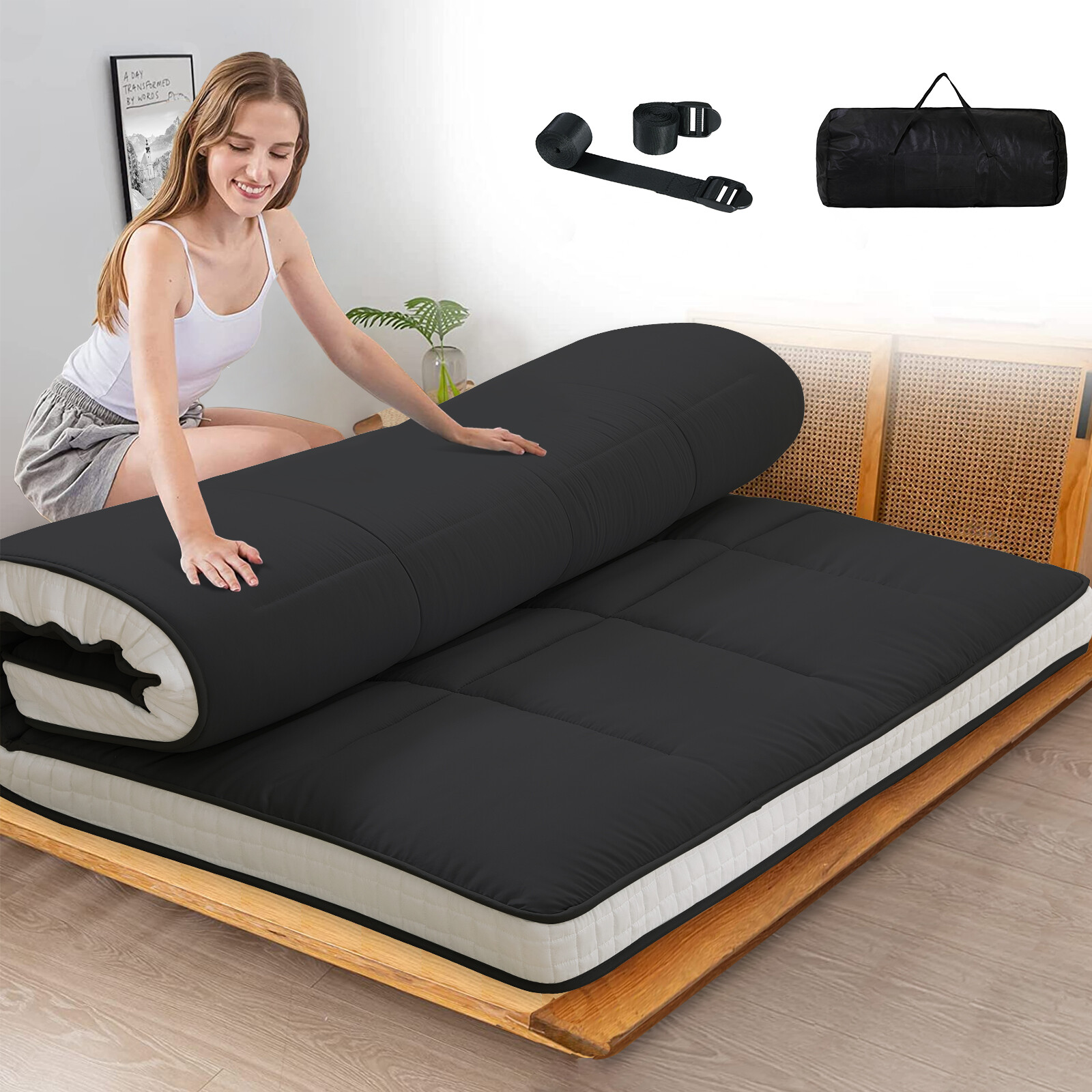 Slsy 80*54*4inch Japanese Floor Mattress Thicken Tatami Mat Dorm Sleeping Pad