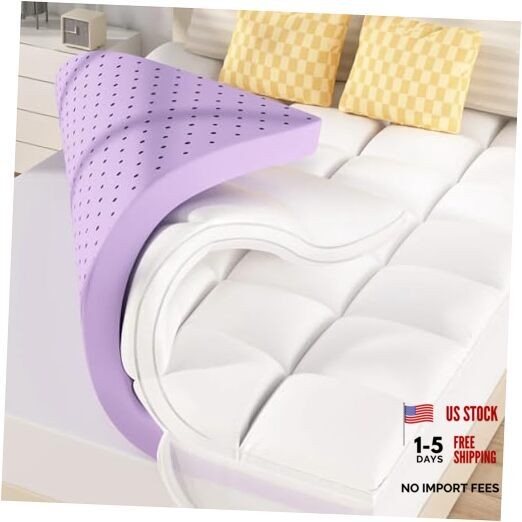 Dual Layer 5 Inch Memory Foam Mattress Topper Size, 3 Inch Gel King White
