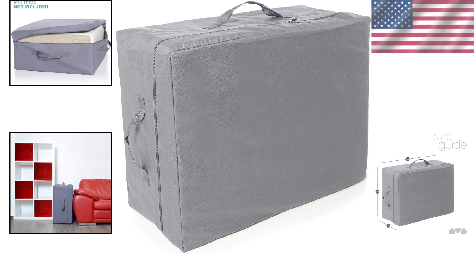 Custom Fit Carry Case for 4″ Twin Tri-Fold Mattress – Rips & Moisture Resistant