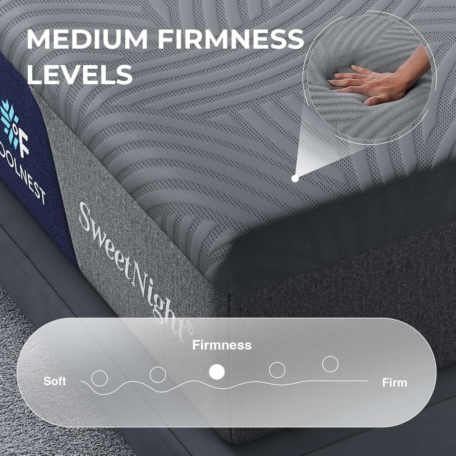 Coolnest 16″ King Memory Foam Mattress – Cooling Comfort & Pressure Relief