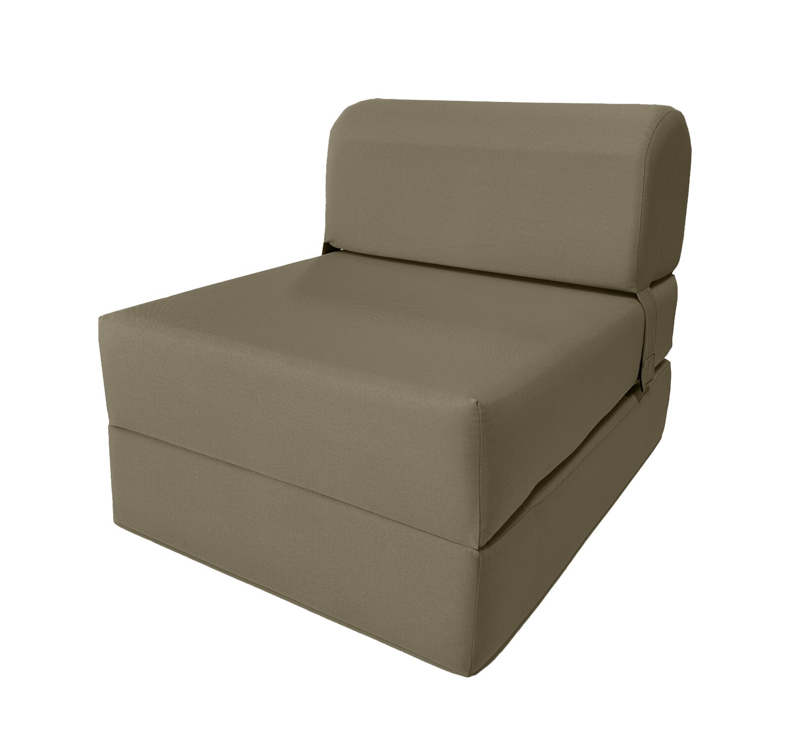 Tan 6x24x70 Sleeper Chair Folding Foam Bed, Foam Density 1.8 lbs Sofa Beds