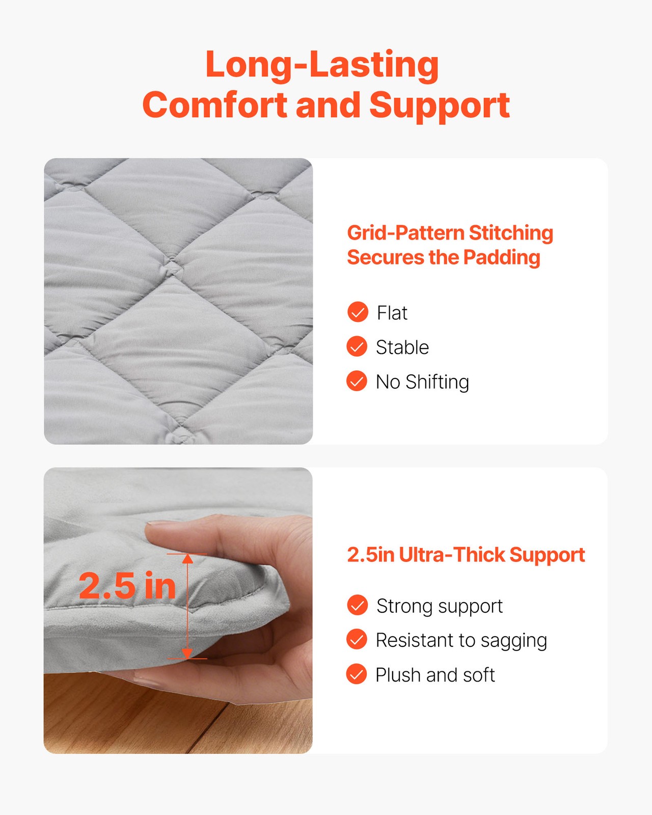 VEVOR Japanese Tatami Mat Twin Foldable Futon Mattress with Storage Bag Gray